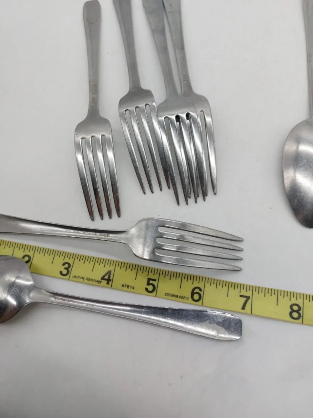 N S CO Flatware Floral 2 Spoons 5 Forks MCM 1960s Lot Of 7